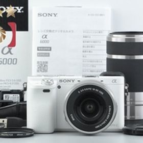 【中古】SONY ソニー α6000 ILCE-6000 ダブルズームレンズキット ホワイト 元箱付き