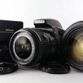 ia0735amy 【美品】Nikon デジタル一眼レフカメラ D5500 ダブルズームキット ブラック 2416万画素 3.2型液晶 タッチパネルD5500WZBK