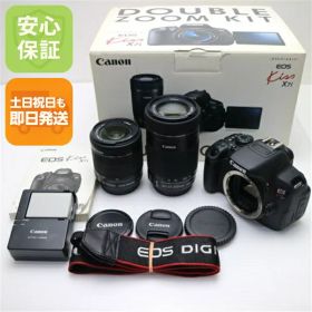 【中古】 超美品 EOS Kiss X7i ダブルズームキット ブラック 安心保証 即日発送 一眼レフ Canon 本体 土日祝発送OK