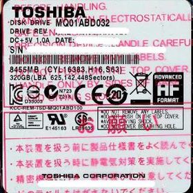 TOSHIBA(東芝) ノート用HDD 2.5inch MQ01ABD032 320GB