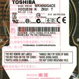 TOSHIBA(東芝) ノート用HDD 2.5inch MK4050GACE 40GB 9.5mm
