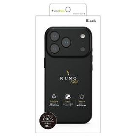 iPhone17 Pro Max用 NUNO 背面シリコンレザーケース ブラック TR-IP25L3-NNSL-SIBK