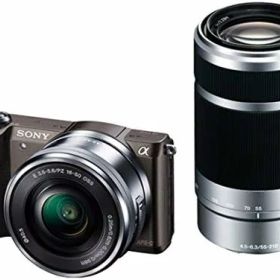 【中古】ソニー ミラーレス一眼 α5100 ダブルズームキット E PZ 16-50mm F3.5-5.6 OSS + E 55-210mm F4.5-6.3 OSS ブラウン ILCE-5100Y-T