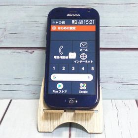docomo らくらくスマートフォン F-42A ネイビー 本体 白ロム SIMロック SIMロック解除済み SIMフリー B418027