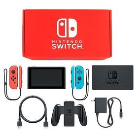 Nintendo Switch本体 カラーカスタマイズ /Joy-Con(L)ネオンレッド(R)ネオンブルー/Joy-Conストラップ：ネオンレッド・ネオンブルー ニンテンドースイッチハード