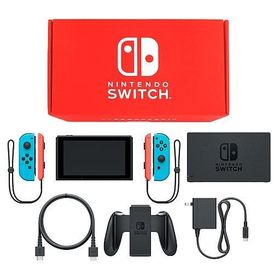 Nintendo Switch本体 カラーカスタマイズ /Joy-Con(L/R)ネオンブルー/Joy-Conストラップ(L/R)ネオンレッド ニンテンドースイッチハード
