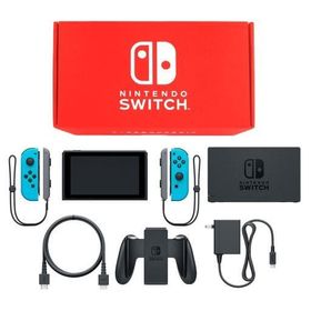 Nintendo Switch本体 カラーカスタマイズ /Joy-Con(L/R)ネオンブルー/Joy-Conストラップ(L/R)グレー ニンテンドースイッチハード