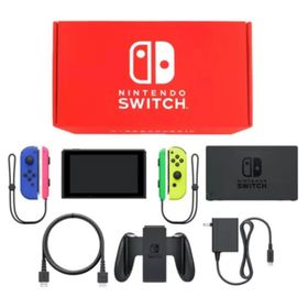 Nintendo Switch本体 カラーカスタマイズ /Joy-Con(L)ブルー(R)ネオンイエロー/Joy-Conストラップ：ネオンピンク/ネオングリーン ニンテンドースイッチハード