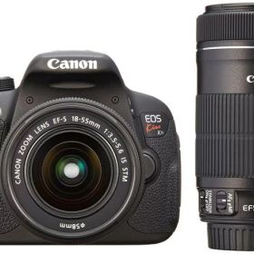 【中古】 Canon デジタル一眼レフカメラ EOS Kiss X7i ダブルズームキット EF-S18-55 IS STM/EF-S55-250 IS STM付属 ブラック KISSX7I-WKIT 当店保証30日間 人気 ミラーレス 一眼レフ 交換