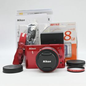 【難有品】Nikon ミラーレス一眼カメラ Nikon 1 (ニコンワン) J1 (ジェイワン) 標準ズームレンズキット レッドN1 J1HLK RD