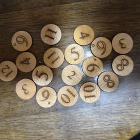 カタンの開拓者たち 数字チップセット(レーザー彫刻Ver.)