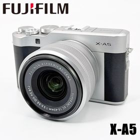 フジフイルム(富士フイルム)の【美品】フジフイルム FUJIFILM X-A5 レンズキット シルバー ミラーレス カメラ 中古(ミラーレス一眼)
