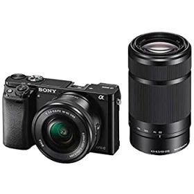【中古】SONY ミラーレス一眼 α6000 ダブルズームレンズキット E PZ 16-50mm F3.5-5.6 OSS + E 55-210mm F4.5-6.3 OSS ブラック ILCE-6000Y B