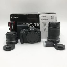Canon ミラーレス一眼カメラ EOS R100 ダブルズームキット(RF-S18-45+RF-S55-210) ブラック/APS-C/約356g EOSR100-WZK