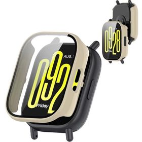 AIYYXX For Redmi Watch 5 lite ケース 3D直角エッジ 超薄型 PC+ガラス素材 一体型 シャオミ(xiaomi) redmi watch 5 lite カバー 対応 高