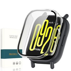 PRODELI For Redmi Watch 5 Lite 専用 ケース+ガラスフイルム PC+ガラス 高感度 一体型カバー 取り付け簡単 軽量 高透過率 キズ防止 redm