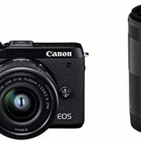 【中古】Canon ミラーレス一眼カメラ EOS M6 Mark II ダブルズームキット ブラック EOSM6MK2BK-WZK当店保証30日間 人気モデル 高画質 売れ筋