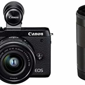 【中古】Canon ミラーレス一眼カメラ EOS M6 Mark II ダブルズームEVFキット ブラック EOSM6MK2BK-WZEVFK