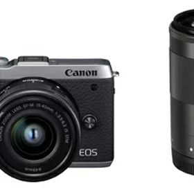 【中古】 Canon ミラーレス一眼カメラ EOS M6 Mark II ダブルズームキット シルバー EOSM6MK2SL-WZK