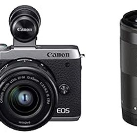 【中古】(非常に良い)Canon ミラーレス一眼カメラ EOS M6 Mark II ダブルズームEVFキット シルバー EOSM6MK2SL-WZEVFK