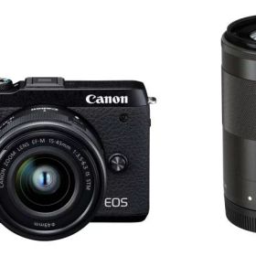 【中古】 Canon ミラーレス一眼カメラ EOS M6 Mark II ダブルズームキット ブラック EOSM6MK2BK-WZK 当店保証30日間 人気 ミラーレス 一眼レフ 交換レンズ カメラ