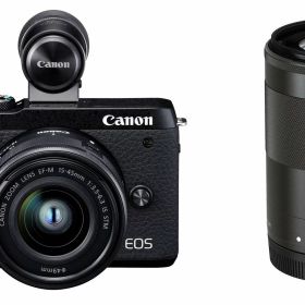【中古】【非常に良い】Canon ミラーレス一眼カメラ EOS M6 Mark II ダブルズームEVFキット ブラック EOSM6MK2BK-WZEVFK