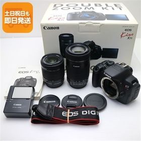 超美品 EOS Kiss X7i ダブルズームキット ブラック 即日発送 一眼レフ Canon 本体 あすつく 土日祝発送OK