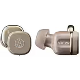 オーディオテクニカ audio-technica 完全ワイヤレスイヤホン Bluetooth対応 マルチポイント対応 Qi充電 カフェラテ ATH-SQ1TW2 CA