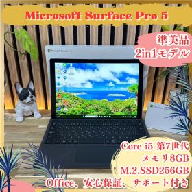 準美品 2in1モデル‼️Surface Pro 5☘プラチナ☘人気ノートパソコン