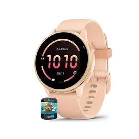 Garmin 010-02985-03 VIVOACTIVE 6 Health and Fitness GPS Smartwatch Pink Dawn with Silicone Band Bundle with 2 YR CPS Enhanced Protection Pack