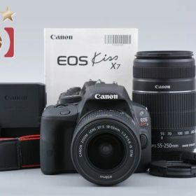 【中古】Canon キヤノン EOS Kiss X7 ダブルズームキット ブラック シャッター回数僅少