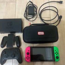 美品Switch本体 スプラトゥーン2仕様 プロコン、キャリー、グリップ、ドック