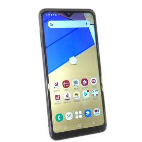 中古 samsung GALAXY A21 64GB ブラック SC-42A docomo SC-42A ※SIMトレイ欠品 ※本体背面にコーティングはがれ