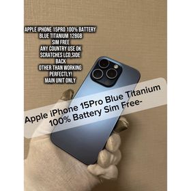 アップル(Apple)のiPhone15 Pro 128GB 100% Batteryブル-(スマートフォン本体)