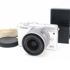 A- (美品) Canon キヤノン EOS M100 EF-M 15-45mm F3.5-6.3 IS STM レンズキット ホワイト 初期不良返品対応 33-33