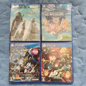 新品未開封 PS4 ソフト4本セット クライシスコア ファイナルファンタジー 聖剣伝説3 ペルソナ5ザ・ロイヤル ガンダムブレイカー4