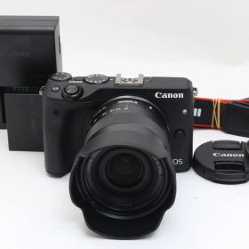 AA (極上美品) Canon キヤノン EOS M3 ブラック EF-M 18-55mm レンズキット 初期不良返品無料 3-44