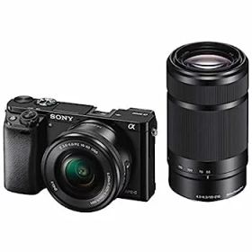 【中古】（非常に良い）ソニー ミラーレス一眼 α6000 ダブルズームレンズキット E PZ 16-50mm F3.5-5.6 OSS + E 55-210mm F4.5-6.3 OSS ブラック ILCE-6000Y B