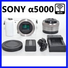 Wifi転送✨ SONY α5000 セット ホワイト ミラーレス一眼 デジカメ