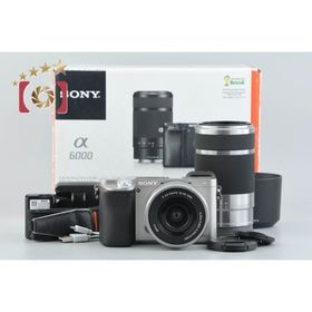 【中古】SONY ソニー α6000 ILCE-6000 ダブルズームレンズキット シルバー 元箱付き 多言語対応
