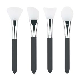 YFFSFDC シリコンマスクブラシ 4個セット フェイスケア 均一に 塗る 塗布 フェイスケア用 化粧品塗布ツール 多機能 美容ツール 化粧筆 衛生的で使いやすい DIYマスクツール (ブラック)