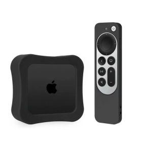 Pofeiwode Apple TV 2022 ケース Apple TV 4K+ Siriリモート2022用 滑り止め 耐衝撃 シリコンカバー Apple TV 4K 第3世代用 セットトップボックス TVボックス 防水カバー