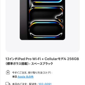 【未使用品】iPad Pro M5 13インチ 256GB Cellularモデル 2025年