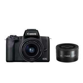 【中古】【1年保証】【美品】Canon EOS Kiss M2 ダブルレンズキット 15-45mm 22mm ブラック