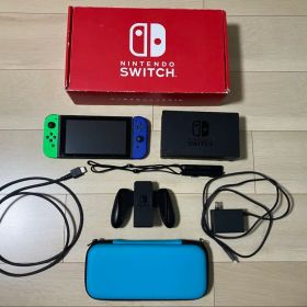 【ジャンク/液晶】Nintendo Switch 本体 青/緑 箱付 付属品完備