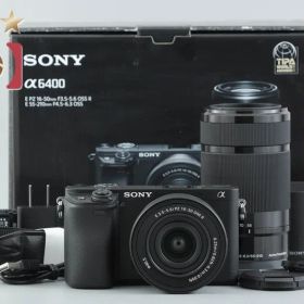 【中古】SONY ソニー α6400 ILCE-6400 ブラック ダブルズームレンズキット シャッター回数僅少 元箱付き