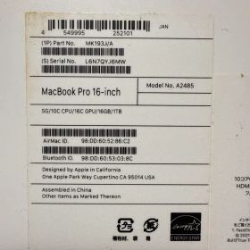 Apple MacBook Pro 16-inch A2485
