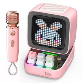 『90100058201』Divoom Ditoo-Mic Bluetooth スピーカー マイク付き ピンク ピクセル アート ドット絵