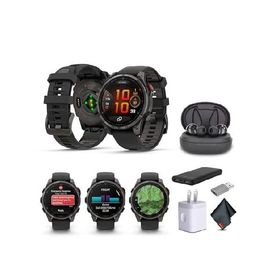 Garmin Fenix 8 Pro, 47mm, AMOLED Display, Premium Connected Multisport GPS Smartwatch, inReach Technology, Sapphire, Carbon Gray DLC Titanium with Bla