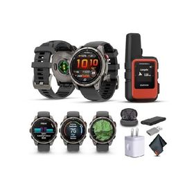 Garmin Fenix 8 Pro, 47mm, AMOLED Display, Multisport Fitness GPS Smartwatch, Sapphire, Titanium with Graphite/Black Silicone Band Wilderness Bundle wi